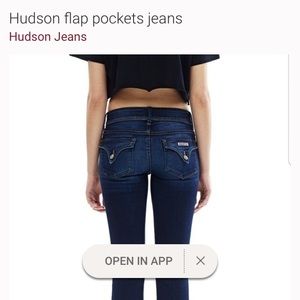 Hudson Jeans Flap Pocket Skinny Distressed Denim